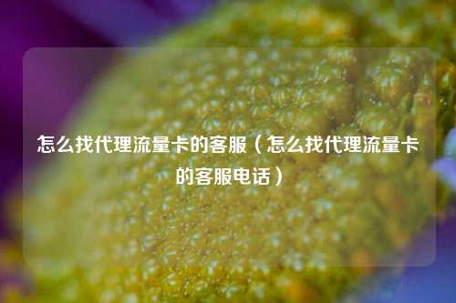 怎么找代理流量卡的客服(怎么找代理流量卡的客服电话)