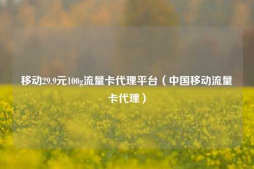 移动29.9元100g流量卡代理平台（中国移动流量卡代理）