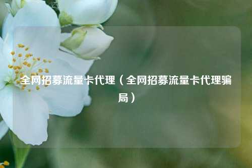 全网招募流量卡代理（全网招募流量卡代理骗局）