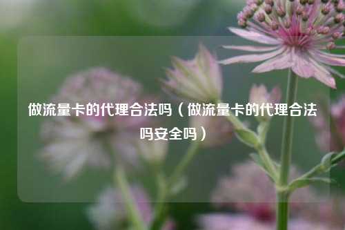 做流量卡的代理合法吗（做流量卡的代理合法吗安全吗）
