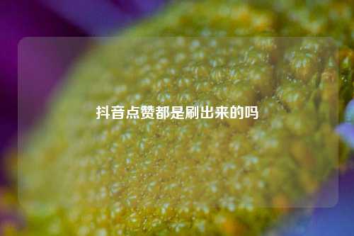 抖音点赞都是刷出来的吗